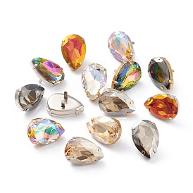 Латунь обувь пряжка клипы, со стеклянными стразами, для украшения сумки для обуви, кошелек аппаратные аксессуары, слеза