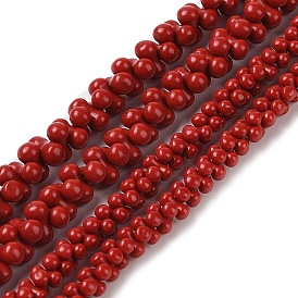 Dyed Synthetic Coral Beads Strands, Bone Shape