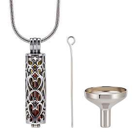 Наборы для самостоятельного изготовления подвесок из нержавеющей стали, включая подвески для праха в урнах, цепочки, ожерелья и мини-воронки.