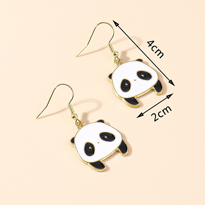 Серьги-подвески из цинкового сплава с эмалью., золотые