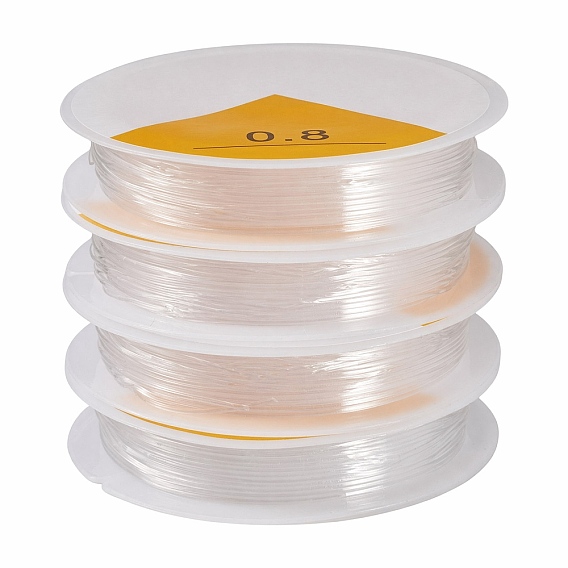 4 Rolls Round Crystal Elastic Stretch Thread, for Bracelets Gemstone Jewelry Making Beading Craft