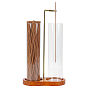 2 Bags Wood with Glass Incense Holder, with Iron Clip, Home Office Teahouse Zen Buddhist Supplies, Golden, Column