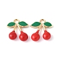 Подвески из эмали и сплава, черри прелести, стойки покрытие, без кадмия, без никеля и без свинца