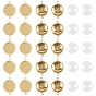 DIY Link Making Kits,include Flat Round Brass Cabochon Connector Settings, Plain Edge Bezel Cups and Transparent Glass Cabochons, Lead Free & Cadmium Free & Nickel Free