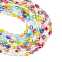 Nbeads 6 strands 6 colors Electroplate Glass Beads Strands, AB Color Plated, Faceted, Rice