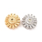 Латунные микропаве из прозрачного кубического циркония, без кадмия, без никеля и без свинца, плоско-круглые, светлый золотарник желтый