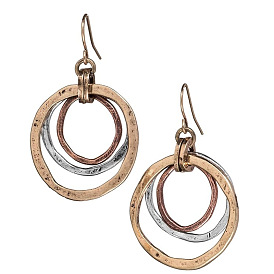 Серьги-подвески из сплава с кольцом