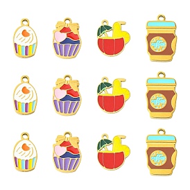 12шт 4 стили 304 подвески из нержавеющей стали, ионное покрытие (ip), с эмалью, настоящее 14 k позолота и золото