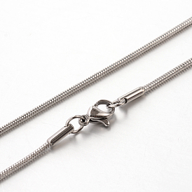 1.5мм 201 круглые ожерелья в виде змеи из нержавеющей стали для женщин и мужчин, с карабин-лобстерами 