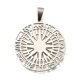 201 подвески из нержавеющей стали, лазерная резка, плоский круглый шарм с двенадцатью созвездиями