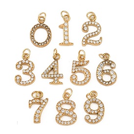304 из нержавеющей стали горный хрусталь подвески, числовые прелести, ионное покрытие (ip), золотые
