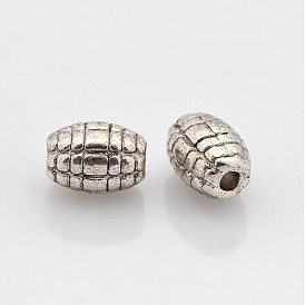 Tibetan Style Alloy Beads, Lead Free & Cadmium Free, Oval, about 5mm in diameter, 7mm long, hole: 1mm