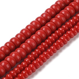 Dyed Synthetic Coral Beads Strands, Rondelle