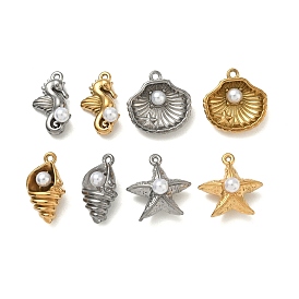 304 подвески из нержавеющей стали, с abs имитационными жемчужными бусинами 