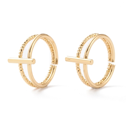 Brass Cuff Rings, Open Rings, Long-Lasting Plated, Bar