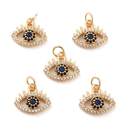 Латунные подвески из кубического циркония с микропаве, долговечный, без свинца, без никеля и без кадмия, глаз