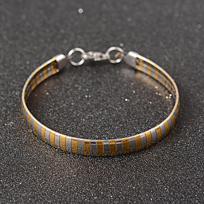 304 Stainless Steel Chain Bracelets, with Lobster Claw Clasps, 8-1/8 inch (207mm), 7.7x1.7mm