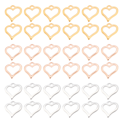 60 шт. 3 цвета 304 подвески-сердечки из нержавеющей стали, полый
