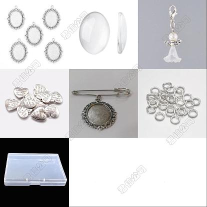 DIY Blank Dome Oval Iron Wedding Photos Brooch Making Kits