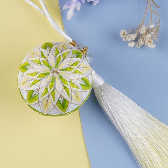DIY Embroidery Temari Ball Kits, Including Iron Needles, Tape Measure, Cotton Threads, Metallic Cord, Polyester Threads, Tassels, Iron Eye Pins, Brass Findings