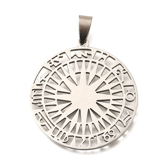 201 подвески из нержавеющей стали, лазерная резка, плоский круглый шарм с двенадцатью созвездиями