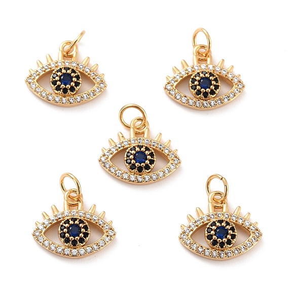 Латунные подвески из кубического циркония с микропаве, долговечный, без свинца, без никеля и без кадмия, глаз