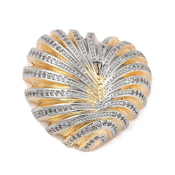 Латунные микро проложить кубического циркония подвески, без кадмия и без свинца, сердце прелести