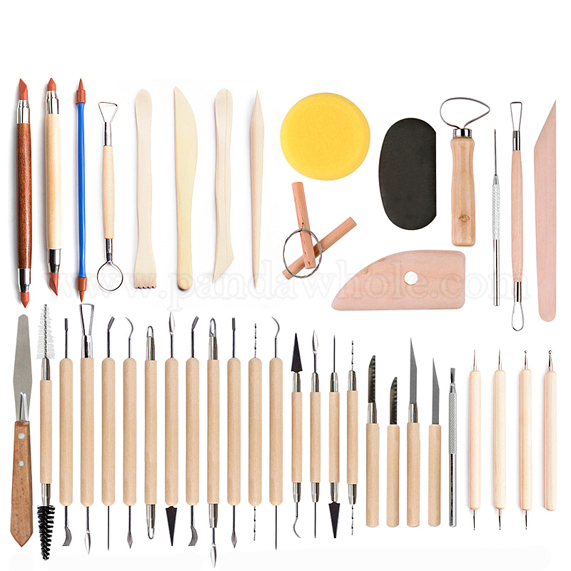 China Factory Ceramic Clay Tools Set, including Dual-ended Design Pottery  Tools, Carving/Shaping Tools and Stylus, for DIY Ceramic & Pottery Crafts  42pcs/set in bulk online 