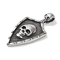 Viking 316 Surgical Stainless Steel Pendants, Shield with Skull Charm