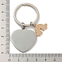 Mother's Day Gift 201 Stainless Steel Heart with Word Remember I Love You Mom Keychains, with Rainbow Alloy Enamel Charm and Iron Key Rings