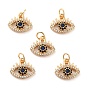 Латунные подвески из кубического циркония с микропаве, долговечный, без свинца, без никеля и без кадмия, глаз