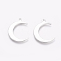 Rack Plating Brass Pendants, Cadmium Free & Lead Free,  Moon