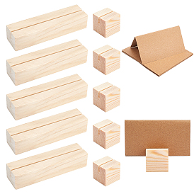 ARRICRAFT 10Pcs 2 Styles Wood Business Card Holder, with 1 Set Wood Business Card
