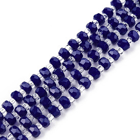Opaque Solid Color Glass Beads Strands, Abacus