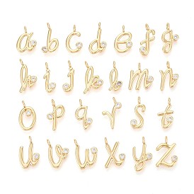 Латунные микро проложить кубического циркония прелести, долговечный, без никеля , реальный 18 k позолоченный, буквы