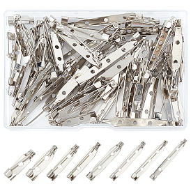 80 шт. 8 стили железные булавки сзади, броши настройки базовых