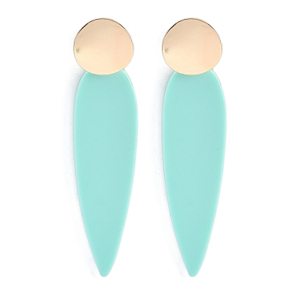 Серьги-гвоздики из латуни и смолы в форме слезы для женщин, реальный 18 k позолоченный