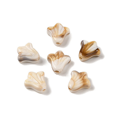 Two Tone Opaque Acrylic Beads, Imitation Gemstone, Flower