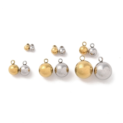 Ионное покрытие (ip) 304 брелоки из нержавеющей стали, круглый шарм