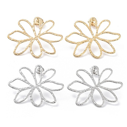 304 из нержавеющей стали серьги, полые цветок