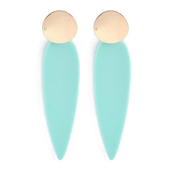 Серьги-гвоздики из латуни и смолы в форме слезы для женщин, реальный 18 k позолоченный