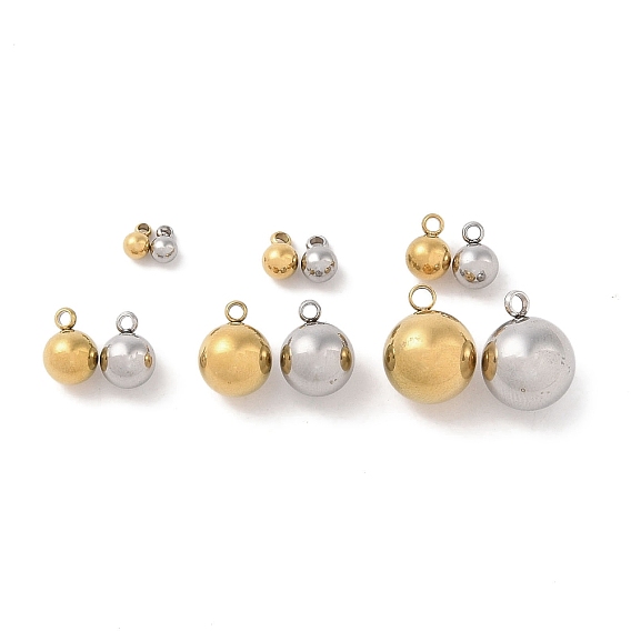 Ионное покрытие (ip) 304 брелоки из нержавеющей стали, круглый шарм