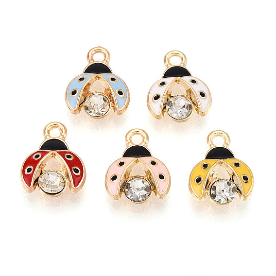 Сплав эмали прелести, со стразами, без кадмия, без никеля и без свинца, золотой свет, очарование божьей коровки, стойки покрытие