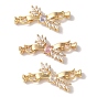 Латунные микро проложить кубического циркония раз за застежками, со стеклом, лист