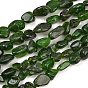 Natural Green Diopside Beads Strands, Nuggets, Tumbled Stone