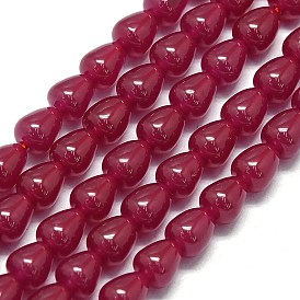 Natural Red Corundum/Ruby Beads Strands, Teardrop