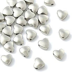 SHEGRACE Brass Beads, Heart, Cadmium Free & Lead Free & Nickel Free