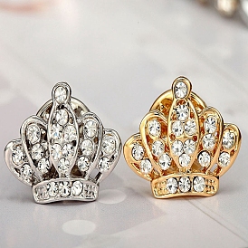 Alloy Rhinestone Brooches, Crown Brooches