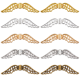 100шт 5 цвета тибетского сплава разделительные бусины, ангельские крылья