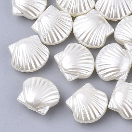 ABS Plastic Imitation Pearl Beads, Shell Shape
